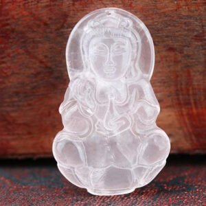 Mặt Dây Phật Quan Âm Thạch Anh Hồng