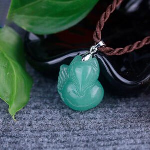 Mặt Dây Hồ Ly Đá Xanh Aventurine 2A_To