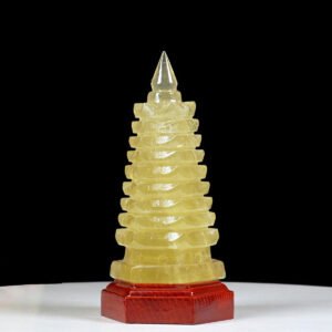 Tháp văn xương thạch anh vàng 1,43kg - 20cm