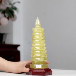 Tháp văn xương thạch anh vàng 0,7kg - 18,5cm