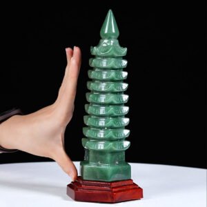 Tháp văn xương thạch anh xanh 1kg - 22cm