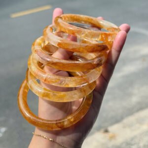 Vòng thạch anh ưu linh vàng bản đũa 10mm